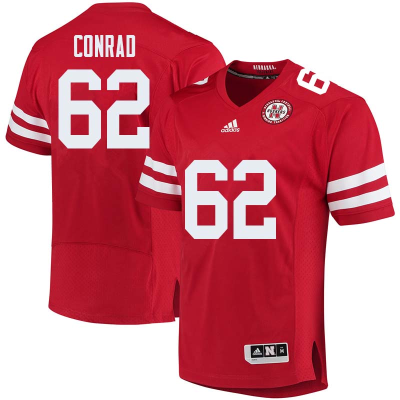 Men #62 Cole Conrad Nebraska Cornhuskers College Football Jerseys Sale-Red
